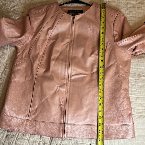 Dialogue Pink Authentic Leather Jacket Size Medium - Picture 15 of 16